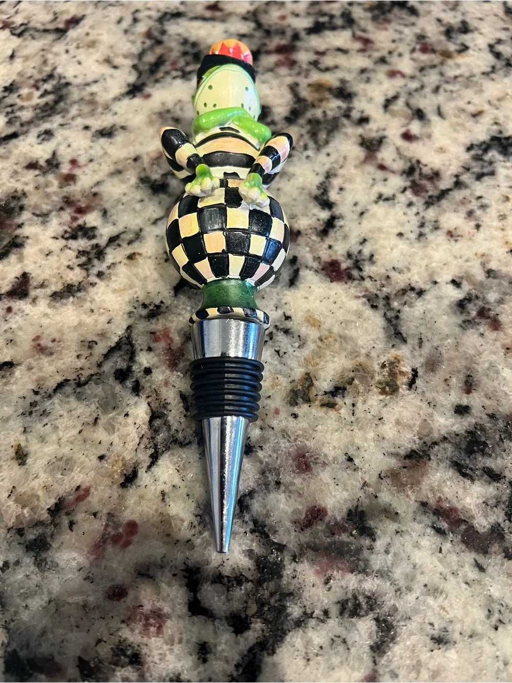 MACKENZIE-CHILDS MR JINGLES FROG BOTTLE STOPPER, HTF.